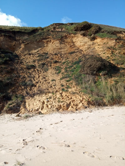 Cliffs near Bacton gas terminal