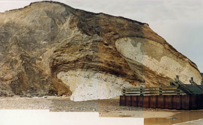 Chalk raft in the cliff at Sidestrand